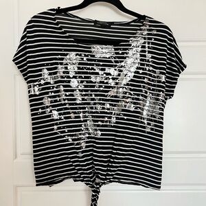 𝅺tahari Women’s Black‎ Metallic Top Size Small